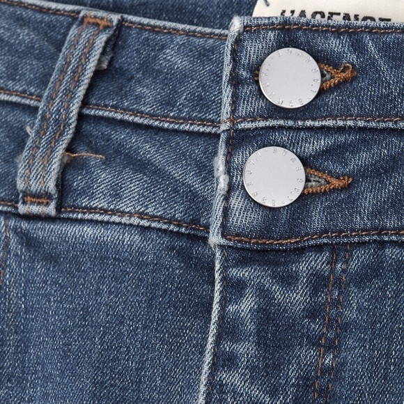 NEW L’AGENCE High Rise Stacked Waist Double Button Denim Skinny Ankle Jean 24 - Picture 9 of 12